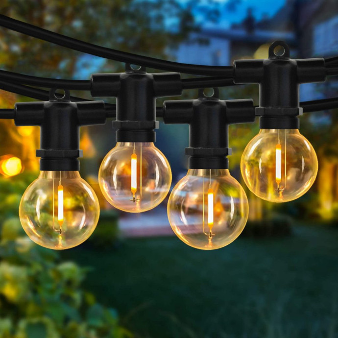 Āra virtene (LED lampiņas) 30 m Perl melnā krāsā