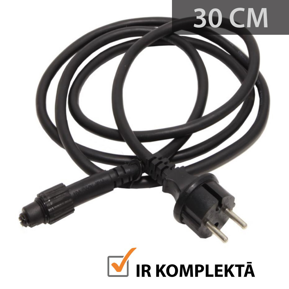 Āra virtene (LED lampiņas) 20 m Glow melna krāsa