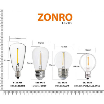 Āra virtene (LED lampiņas) 20 m Glow melna krāsa