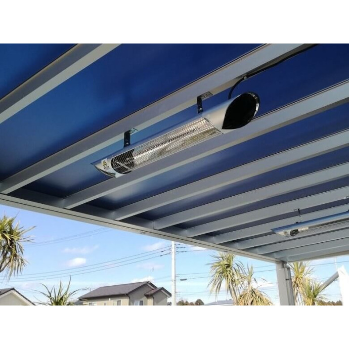 Pastāvīgi novietojamais infrasarkano staru sildītājs Heatum H2000R CORE SILVER ar statīvu uz vienas kājas