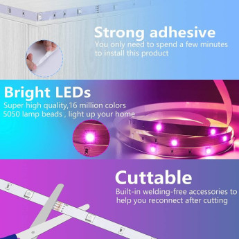 Smart 5050 RGB LED sloksnes 10 m ar Bluetooth funkciju