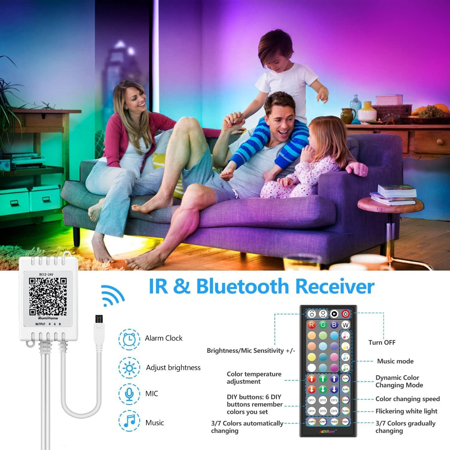 Smart 5050 RGB LED sloksnes 10 m ar Bluetooth funkciju