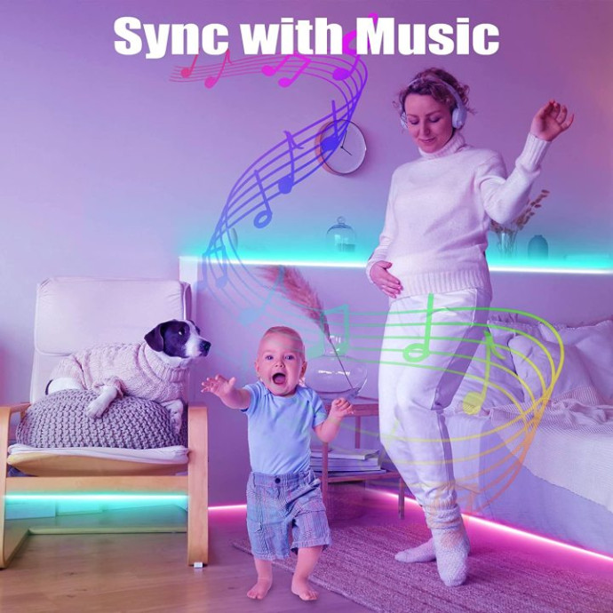 Smart 5050 RGB LED sloksnes 15 m ar Bluetooth funkciju