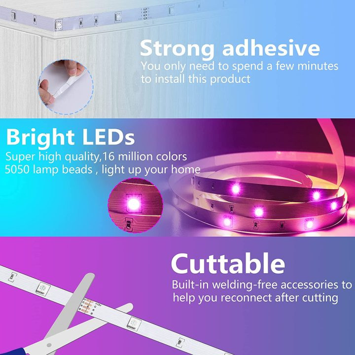 Smart 5050 RGB LED sloksnes 5 m ar Bluetooth funkciju