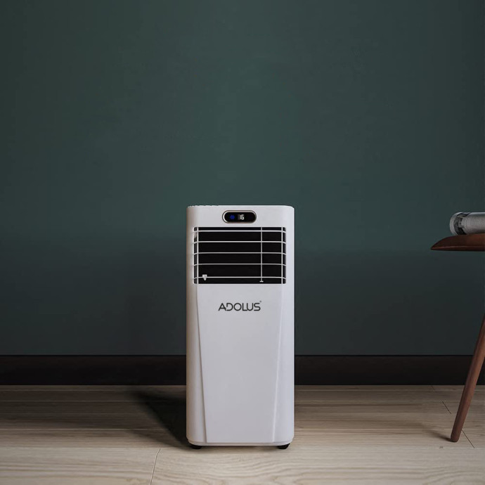 Mobilais gaisa kondicionieris ADOLUS ARTIC A2600H ar apsildi un logu blīvējumu