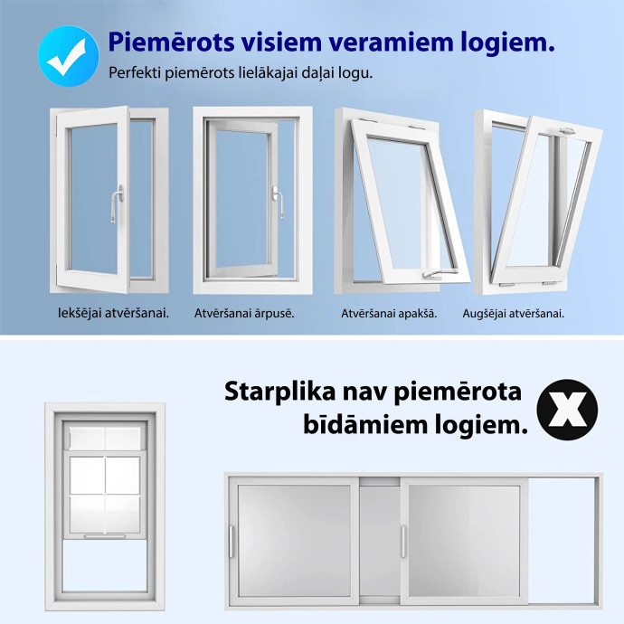 Mobilais gaisa kondicionieris ADOLUS ARTIC A2600H ar apsildi un logu blīvējumu