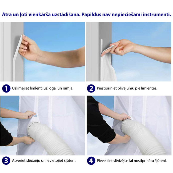 Mobilais gaisa kondicionieris ADOLUS ARTIC A2600H ar apsildi un logu blīvējumu