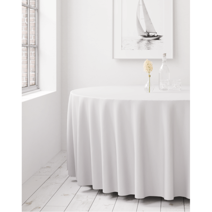 Traipu izturīgs Apaļš galdauts Balts D250