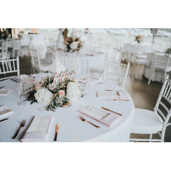 Traipu izturīgs Apaļš galdauts Balts D250