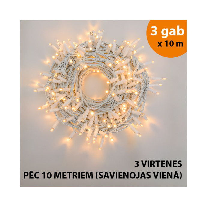 Āra un iekštelpu virtene (LED gaismas) 30 m PROLED balta