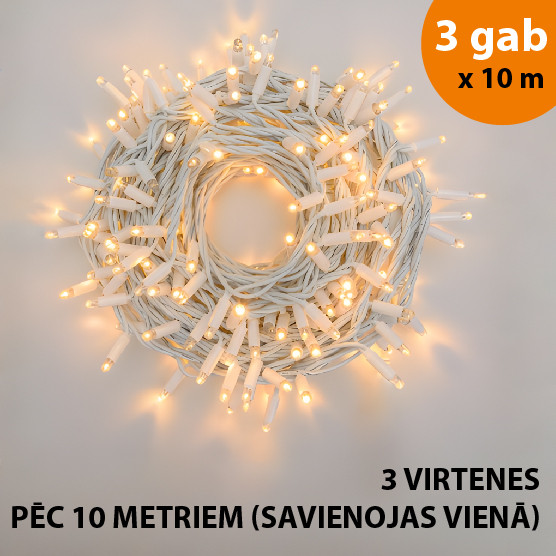 Āra un iekštelpu virtene (LED gaismas) 30 m PROLED balta