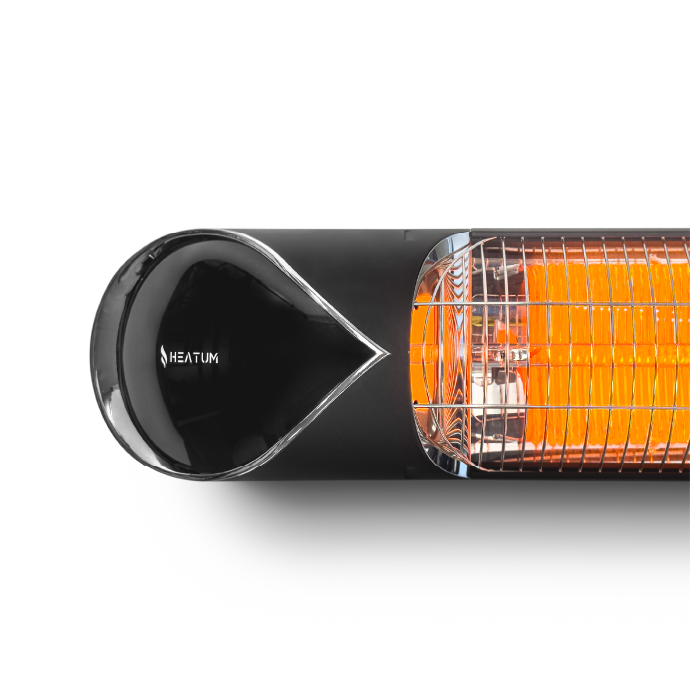 Pastāvīgi novietojamais infrasarkano staru sildītājs Heatum H2500R CORE BLACK ar trijkāju statīvu