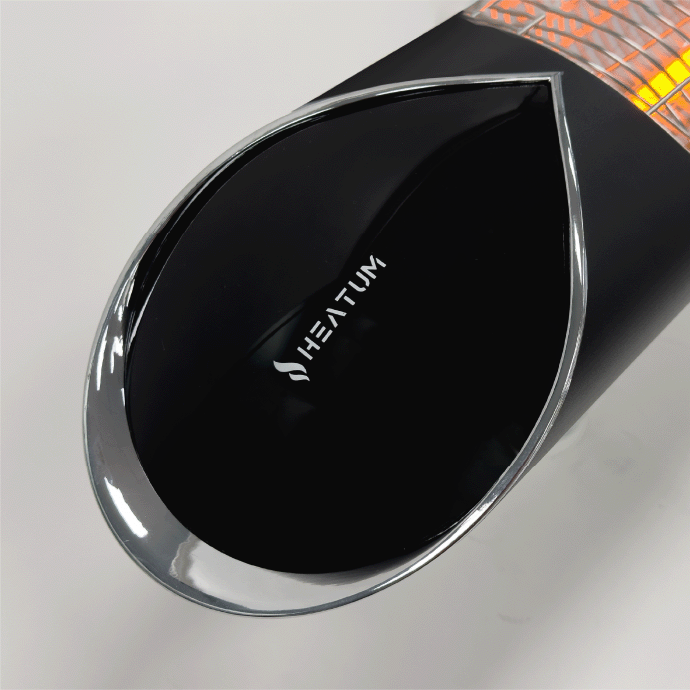 Pastāvīgi novietojamais infrasarkano staru sildītājs Heatum H2500R CORE BLACK ar trijkāju statīvu