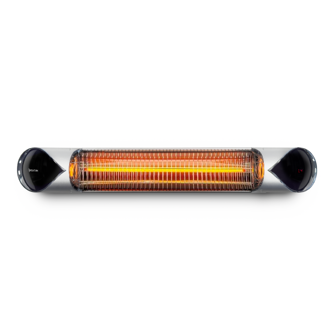 Pastāvīgi novietojamais infrasarkano staru sildītājs Heatum H2000R CORE SILVER ar statīvu uz vienas kājas