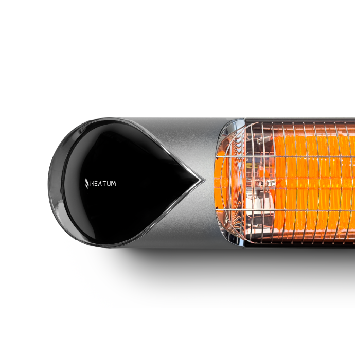 Pastāvīgi novietojamais infrasarkano staru sildītājs Heatum H2000R CORE SILVER ar statīvu uz vienas kājas