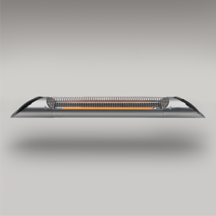 Pastāvīgi novietojamais infrasarkano staru sildītājs Heatum H2000R CORE SILVER ar statīvu uz vienas kājas