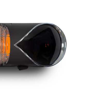 Pastāvīgi novietojamais infrasarkano staru sildītājs Heatum H2500R CORE BLACK ar statīvu uz vienas kājas