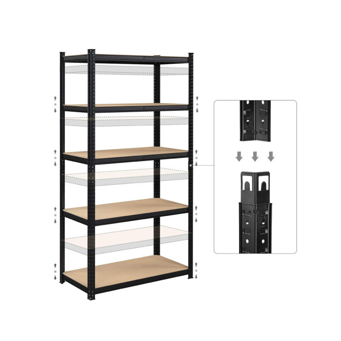 Noliktavas plaukts 180x90x40 PRO Melnā krāsā