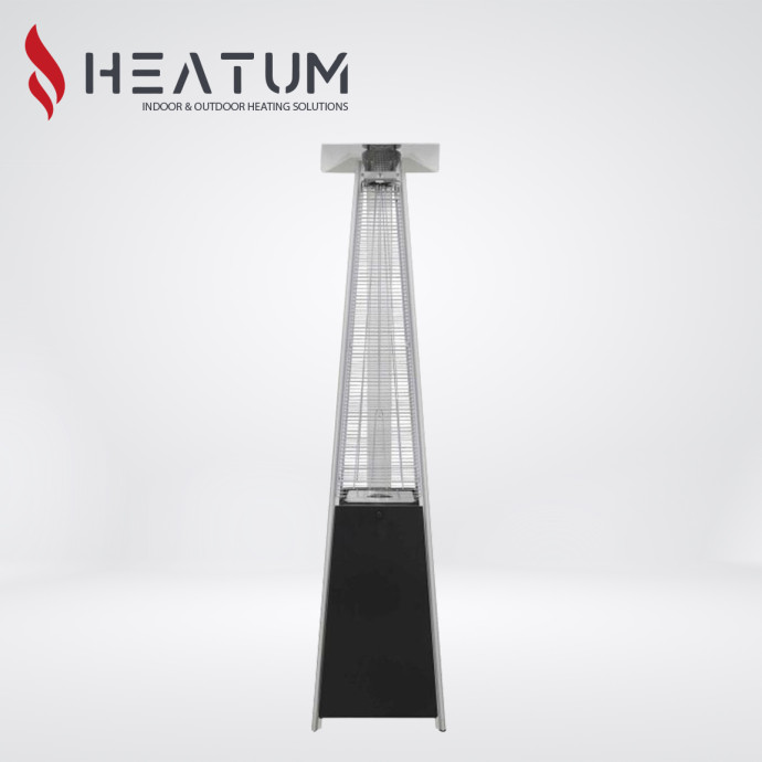 Gāzes sildītājs piramīdas formā Heatum Athena melnā krāsā ar gāzes balonu