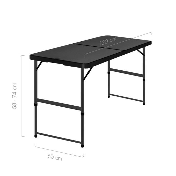 Saliekams galds 120 cm Melns