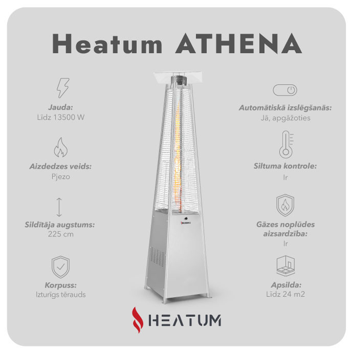 Gāzes sildītājs piramīdas formā Heatum Athena