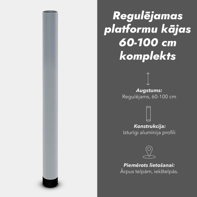 Regulējamas platformu kājas 60-100 cm komplekts (4 gab.)