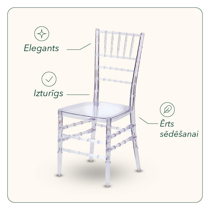 Caurspīdīgs krēsls “Chiavari”