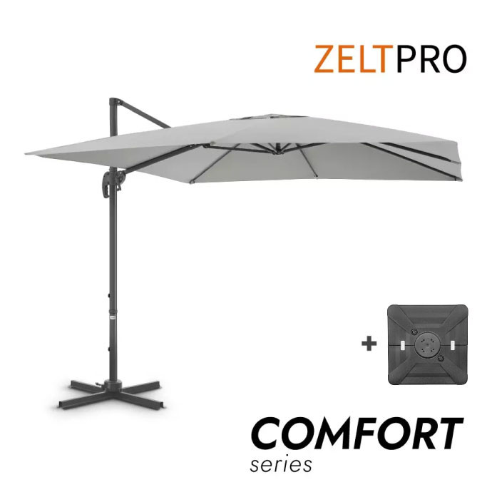 Saulessargs ar atsvara paliktni Solid Comfort Gaiši pelēkā krāsā