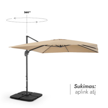 Saulessargs ar svara paliktni Solid un pārvalku Comfort Taupe krāsā Saulessargs ar svara paliktni Solid un pārvalku Comfort Taupe krāsā