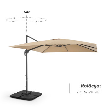 Saulessargs ar svara paliktni Solid un pārvalku Comfort Taupe krāsā Saulessargs ar svara paliktni Solid un pārvalku Comfort Taupe krāsā