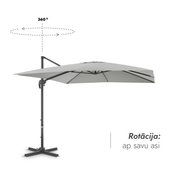 Saulessargs ar svara paliktni Solid un pārvalku Comfort Gaiši pelēkā krāsā Saulessargs ar svara paliktni Solid un pārvalku Comfort Gaiši pelēkā krāsā