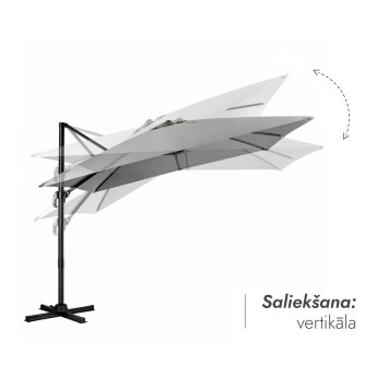 Saulessargs ar svara paliktni Solid un pārvalku Comfort Gaiši pelēkā krāsā Saulessargs ar svara paliktni Solid un pārvalku Comfort Gaiši pelēkā krāsā