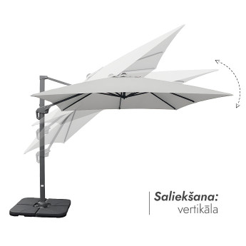Saulessargs ar atsvarapaliktni Solid (pārvalks dāvanā) Lounge Gaiši pelēkā krāsā Saulessargs ar atsvarapaliktni Solid (pārvalks dāvanā) Lounge Gaiši pelēkā krāsā