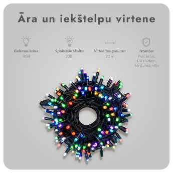 Āra un iekštelpu virtene (LED apgaismojums) 20 m PROLED RGB Āra un iekštelpu virtene (LED apgaismojums) 20 m PROLED RGB