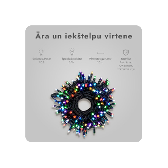 Āra un iekštelpu virtene (LED apgaismojums) 30 m PROLED RGB