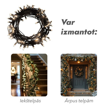 Āra un iekštelpu virtene (LED gaismas) 20 m PROLED melna