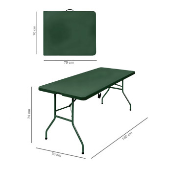 Saliekams galds 150 cm. Zaļš