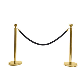 Virves norobežojums zeltainā krāsā ar 150 cm melnu virvi Royal