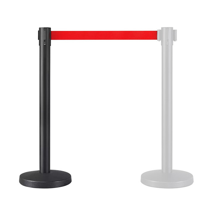 Lentes norobežojums melnā krāsā ar 300 cm sarkanu lenti FLEX