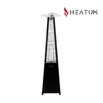Gāzes sildītājs piramīdas formā Heatum Athena melnā krāsā ar gāzes balonu
