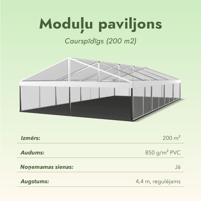 Moduļu paviljons Caurspīdīgs (200 m2)