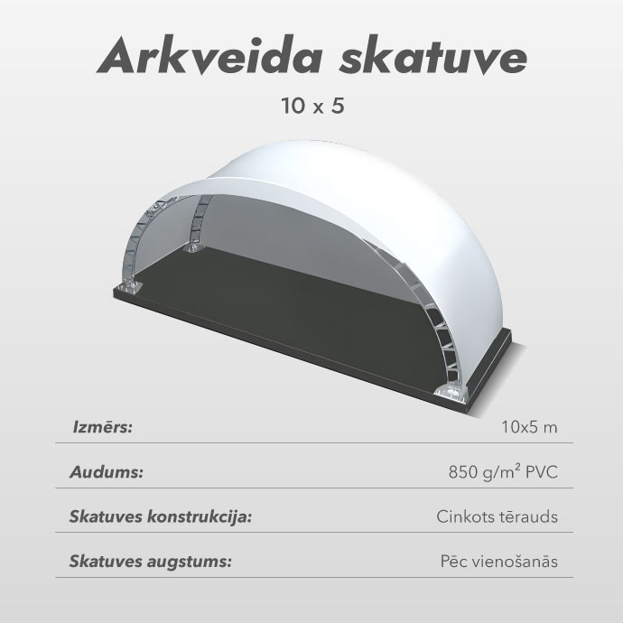Arkveida skatuve 10x5