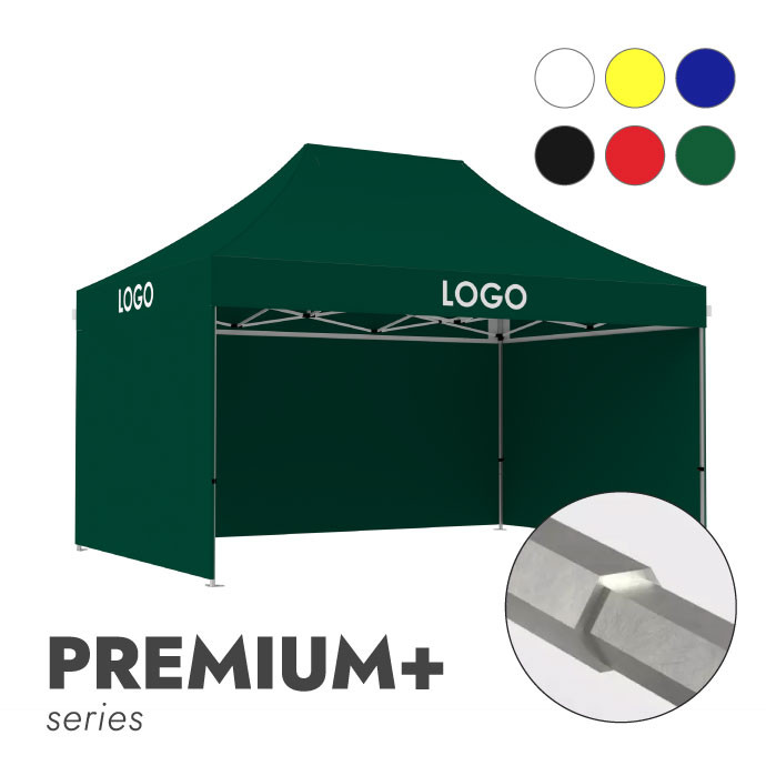 Reklāmas telts 3x4,5 izvēlētā krāsā Zeltpro Premium+ ar 4 sienām un 2 termo uzlīmēm uz jumta sāniem Reklāmas telts 3x4,5 izvēlētā krāsā Zeltpro Premium+ ar 4 sienām un 2 termo uzlīmēm uz jumta sāniem
