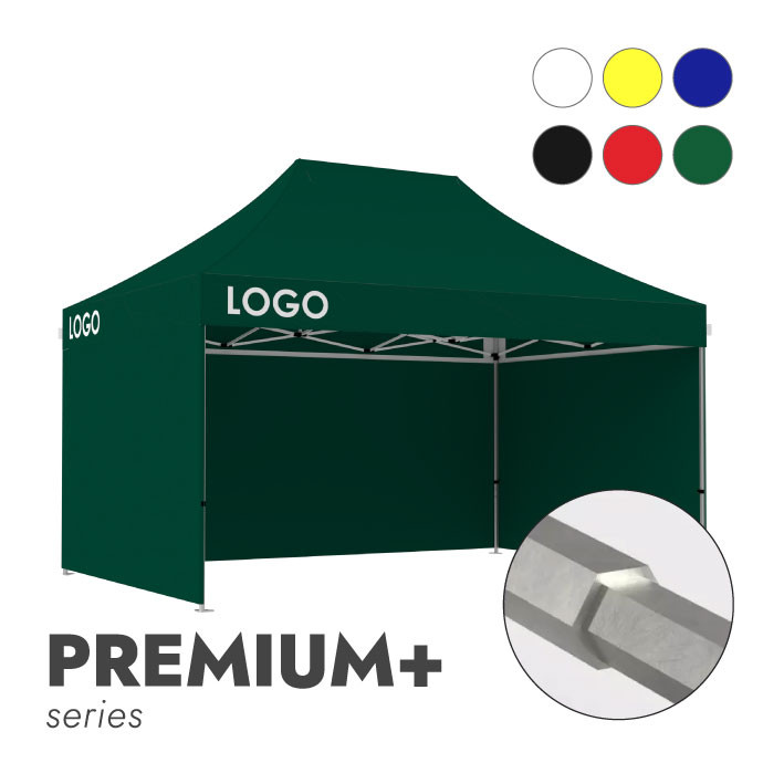 Reklāmas telts 3x4,5 izvēlētā krāsā Zeltpro Premium+ ar 4 sienām un 2 termo uzlīmēm uz jumta sāniem Reklāmas telts 3x4,5 izvēlētā krāsā Zeltpro Premium+ ar 4 sienām un 2 termo uzlīmēm uz jumta sāniem