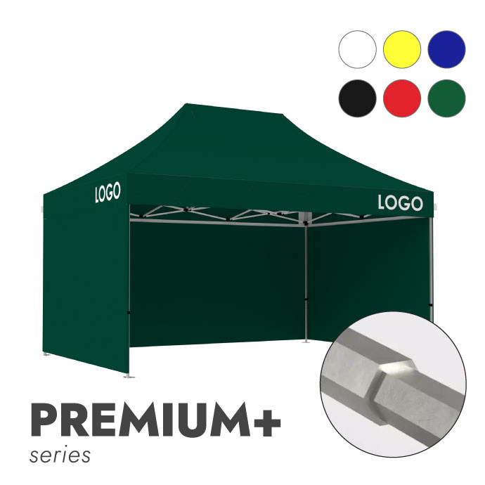 Reklāmas telts 3x4,5 izvēlētā krāsā Zeltpro Premium+ ar 4 sienām un 2 termo uzlīmēm uz jumta sāniem Reklāmas telts 3x4,5 izvēlētā krāsā Zeltpro Premium+ ar 4 sienām un 2 termo uzlīmēm uz jumta sāniem