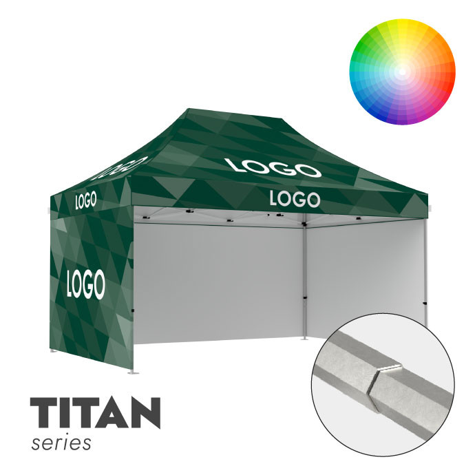 Reklāmas telts 3x4,5 izvēlētā krāsā Zeltpro TITAN ar jumta un 3 sienu apdruku