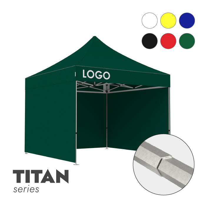 Reklāmas telts 3x3 izvēlētā krāsā Zeltpro TITAN ar 4 sienām un 1 termo uzlīmi uz jumta sāniem Reklāmas telts 3x3 izvēlētā krāsā Zeltpro TITAN ar 4 sienām un 1 termo uzlīmi uz jumta sāniem
