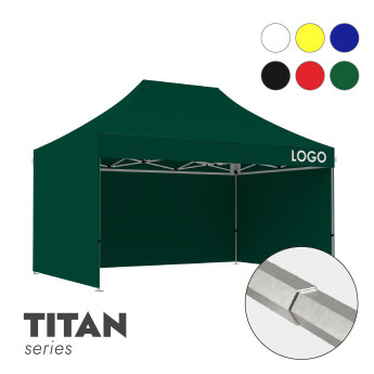 Reklāmas telts 3x4,5 izvēlētā krāsā Zeltpro TITAN ar 4 sienām un 1 termo uzlīmi uz jumta sāniem