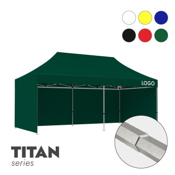 Reklāmas telts 3x6 izvēlētā krāsā Zeltpro TITAN ar 4 sienām un 1 termo uzlīmi uz jumta sāniem