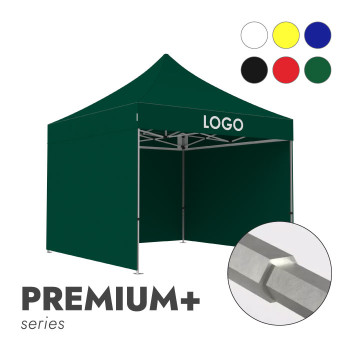 Reklāmas telts 3x3 izvēlētā krāsā Zeltpro Premium+ ar 4 sienām un 1 termo uzlīmi uz jumta sāniem
